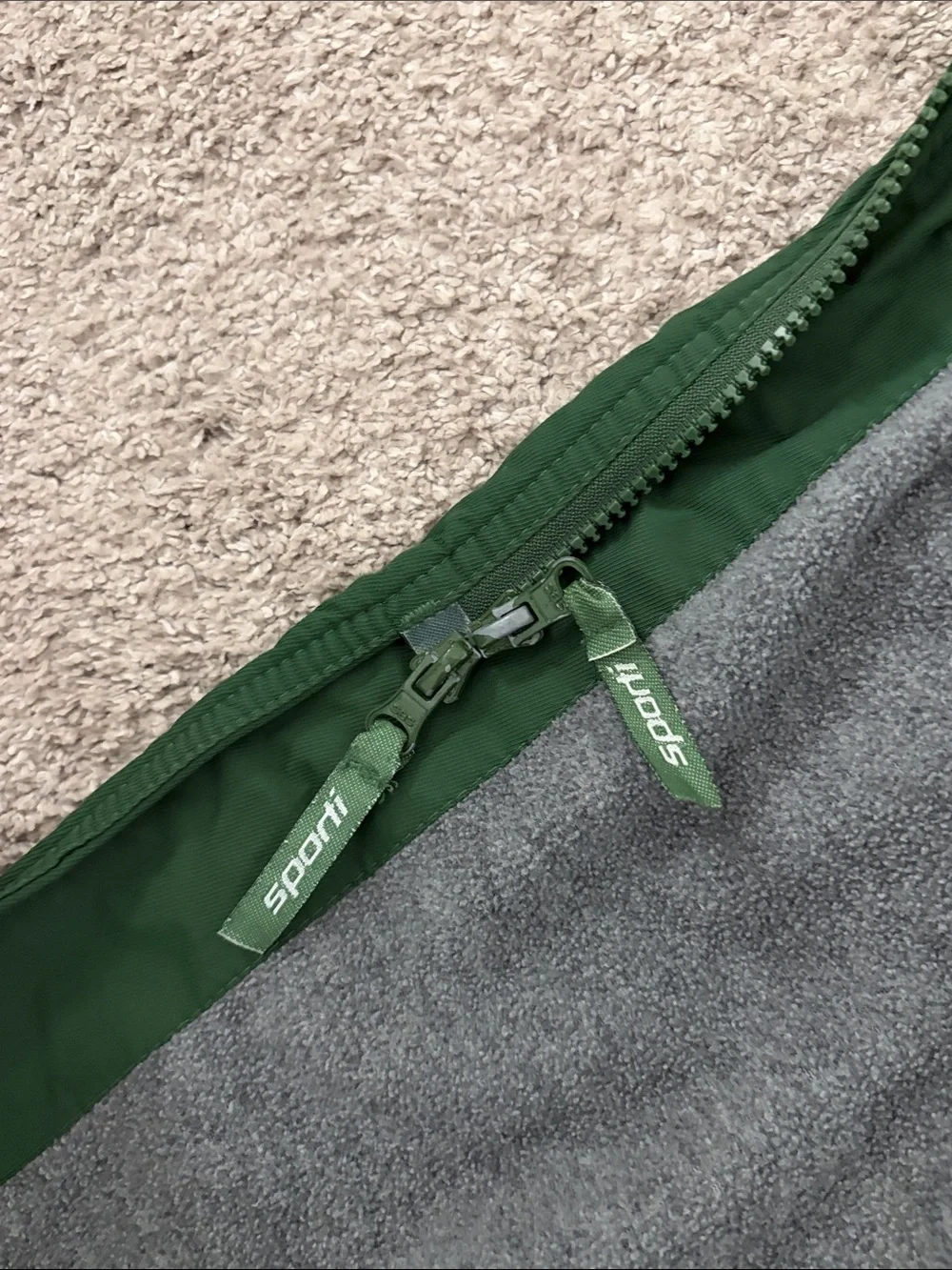Kids Green Hooded Swim parka - Zip Front